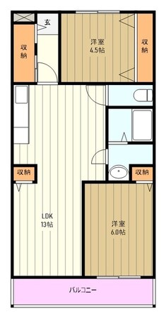 シーザーレジデンス福生の物件間取画像
